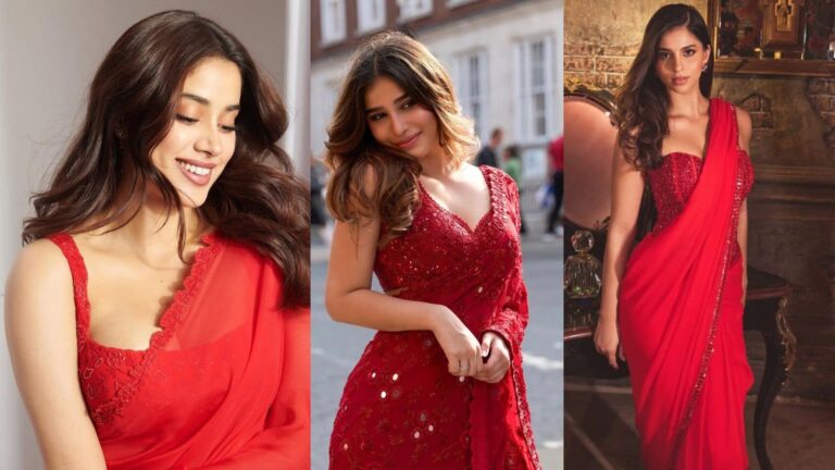 लाल साड़ी और बेहद खास लुक...इस नए अंदाज में दिखी बॉलीवुड की ये यंग ब्रिगेड