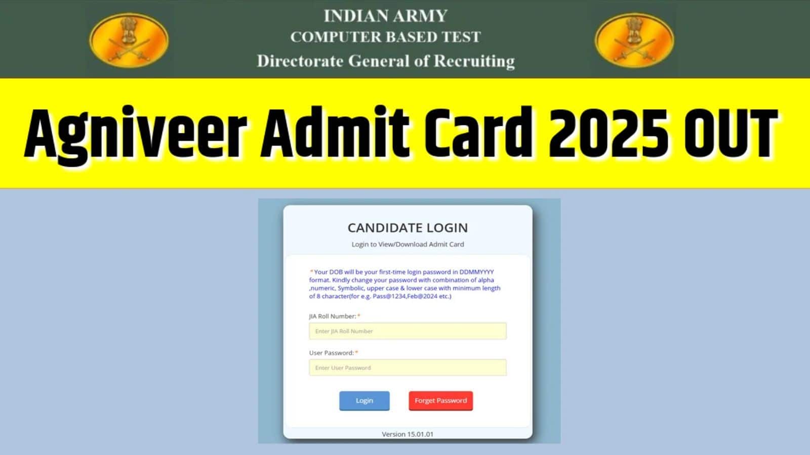 Agniveer Admit Card 2025: अग्निवीर भर्ती परीक्षा के लिए एडमिट कार्ड जारी, joinindianarmy.nic.in लिंक से डायरेक्ट ऐसे करें डाउनलोड