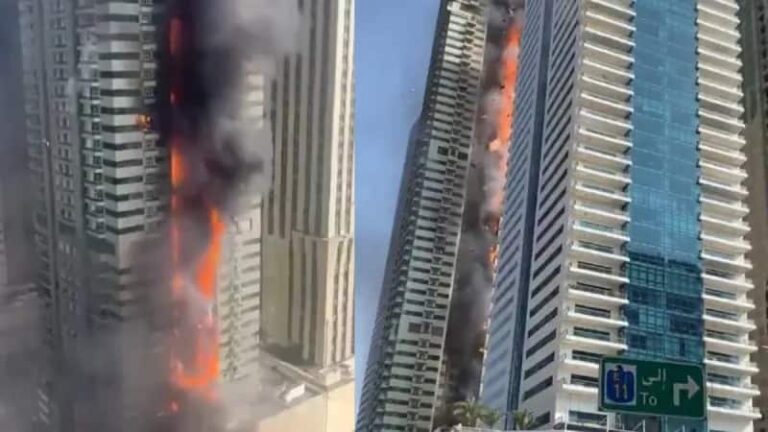 दुबई की 67 मंजिला बिल्डिंग में लगी भीषण आग, चार हजार लोगों को किया गया रेस्क्यू, वीडियो आया सामने