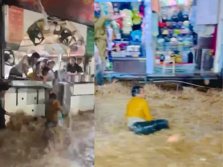 Ajmer Flood: अजमेर में तबाही मचा रही बाढ़, सड़कों पर भयंकर सैलाब, घर के बाहर से ही बहा युवक