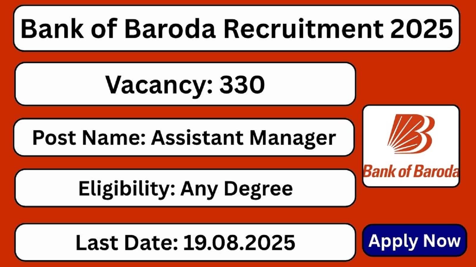 Bank of Baroda Recruitment 2025: डिप्टी मैनेजर, असिस्टेंट मैनेजर के पदों पर भर्ती के लिए निकली वेकेंसी, जानें कब है आखिरी तारीख