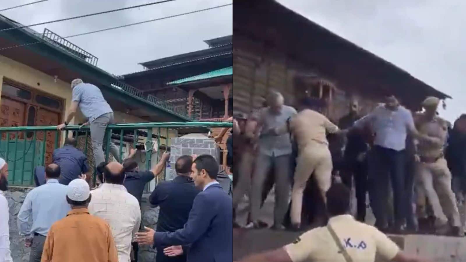 VIDEO: CM उमर अब्दुल्ला दीवार पर चढ़े, शहीदों के कब्रिस्तान में घुसने की कोशिश में पुलिस के साथ हुई तीखी झड़प