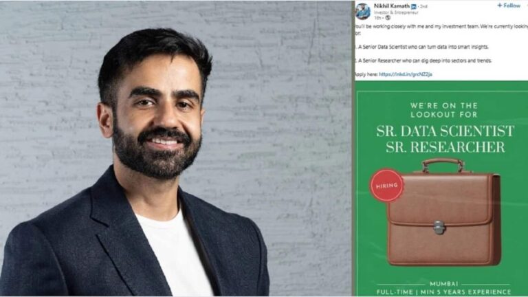 Zerodha co-founder निखिल कामथ अपने काम करने का दे रहे मौका, निवेश में गहरी समझ रखने वालों को बुलाया