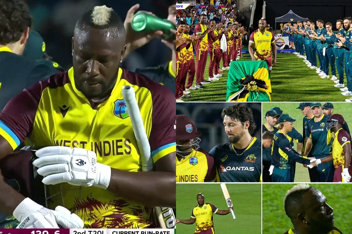 6,6,6,6... रिटायरमेंट मैच में निर्दयी हुए आंद्रे रसेल, AUS पर कहर बनकर टूटे