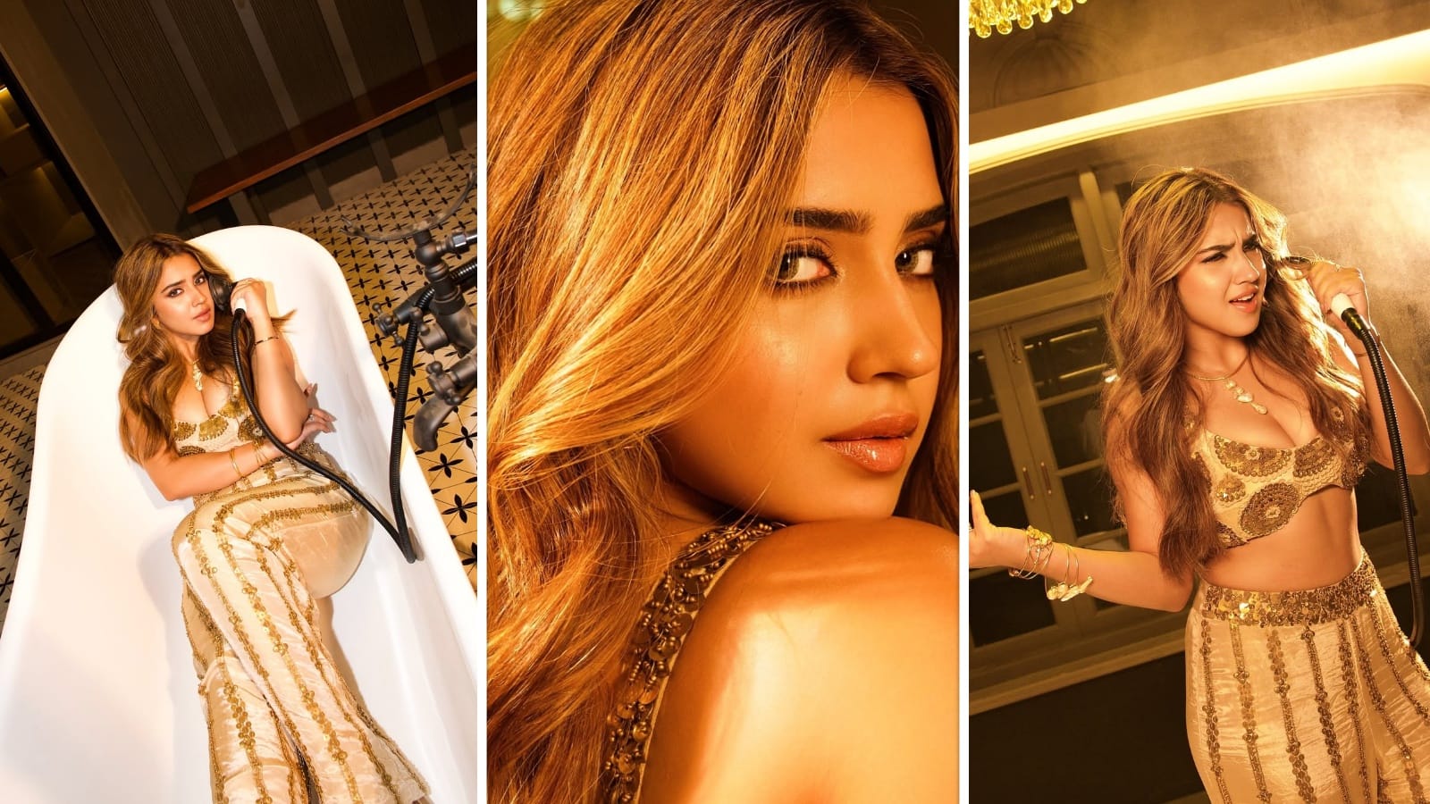 Roshni Walia ने बाथटब में लेटकर कर दिए कातिलाना पोज, 'सन ऑफ सरदार 2' की एक्ट्रेस का हॉट लुक मचा रहा बवाल