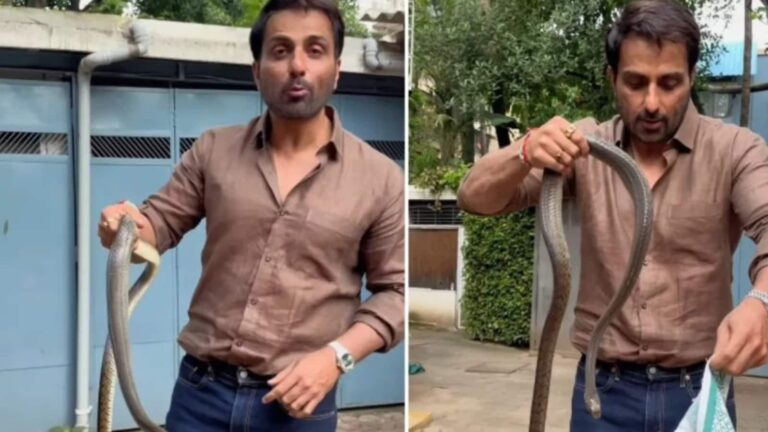Sonu Sood: सोनू सूद का खतरनाक वीडियो हुआ वायरल, 4 फीट लंबे सांप को पकड़े आए नजर