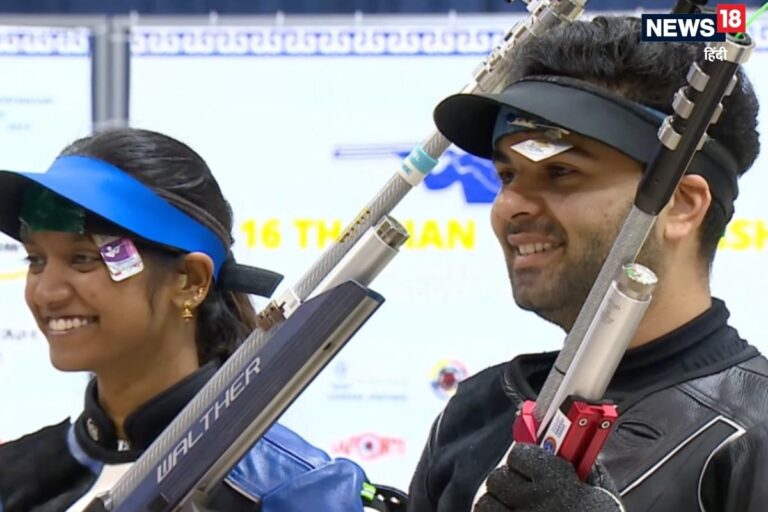 एलावेनिल वलारिवन-अर्जुन बाबूता ने मिक्स्ड टीम इवेंट में जीता गोल्ड