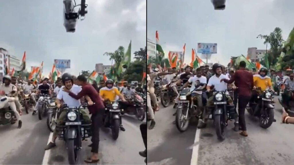 Bihar: राहुल गांधी की सुरक्षा में बड़ी चूक, वोटर अधिकार यात्रा के दौरान एक शख्स ने किया किस!