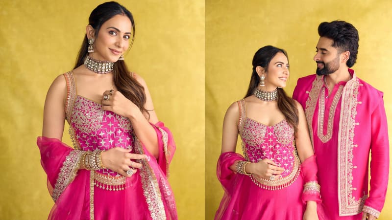 रकुल और जैकी ने पिंक आउटफिट्स में मनाया गणेशोत्सव, कपल के रॉयल लुक्स ने जीता दिल