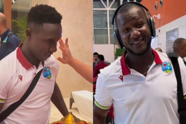 टेस्‍ट में भारत से लोहा लेने अहमदाबाद पहुंची विंडीज, हुआ भव्‍य स्‍वागत