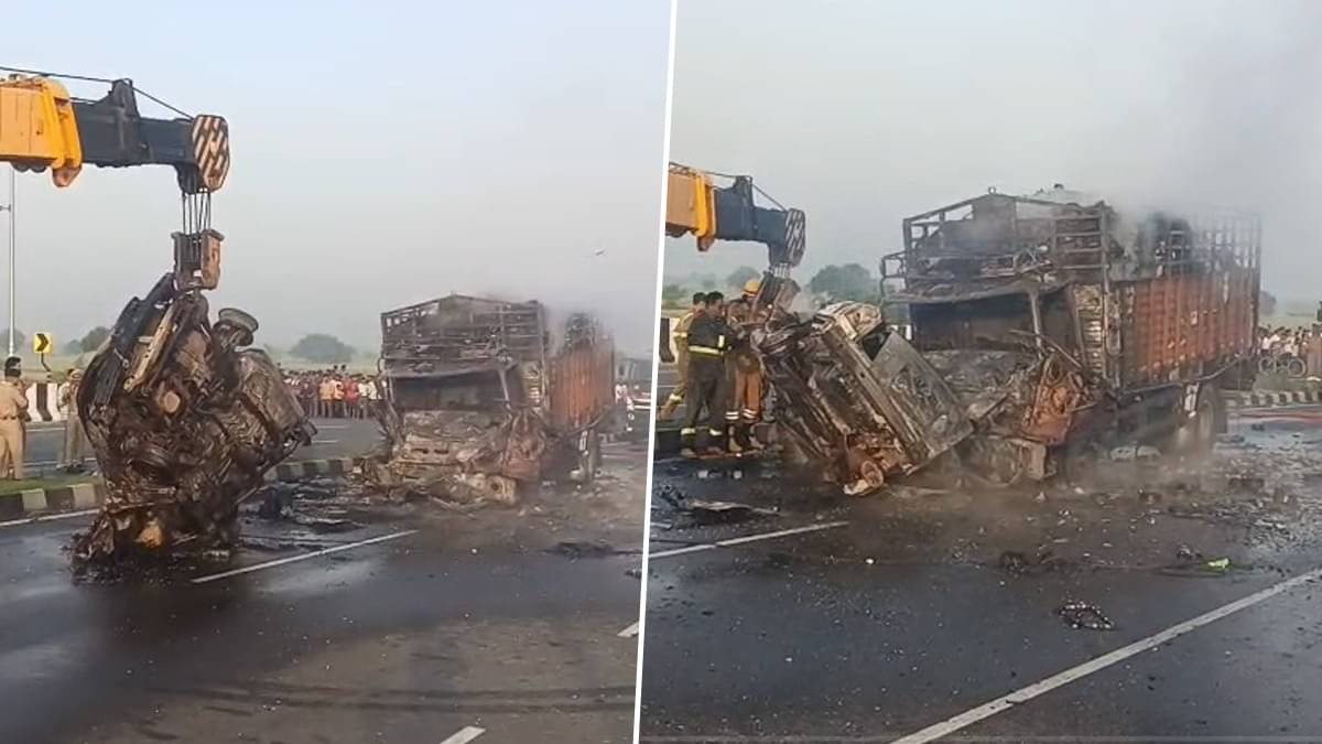 Aligarh Accident: नेशनल हाईवे पर भीषण सड़क हादसा, कार और मिनी ट्रक की जोरदार टक्कर के बाद लगी आग; जिंदा जलने से 4 लोगों की मौत