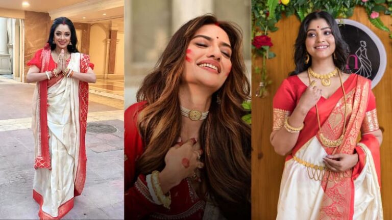 Maha Asthami पर कैसे खुद को परफेक्ट बंगाली लुक में करें स्टाइल, जानें आउटफिट से मेकअप तक एक-एक डिटेल
