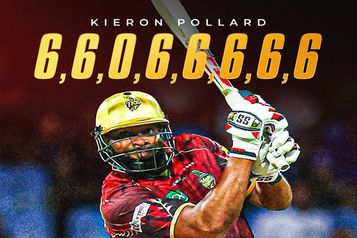 8 में से 7 गेंदें बाहर, कायरन पोलार्ड ने 21 गेंदो में तूफानी फिफ्टी ठोकी