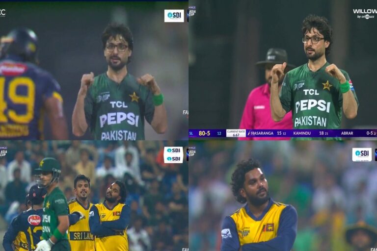 चिढ़ाकर भाग रहा था पाकिस्तानी खिलाड़ी, हसरंगा ने पकड़कर कायदे से रगड़ दिया