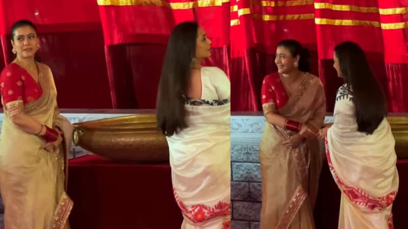 Rani Mukerji और Kajol का दुर्गा पूजा में दिखा अलग अंदाज, साड़ियों में दिखीं बंगाली ब्यूटीज