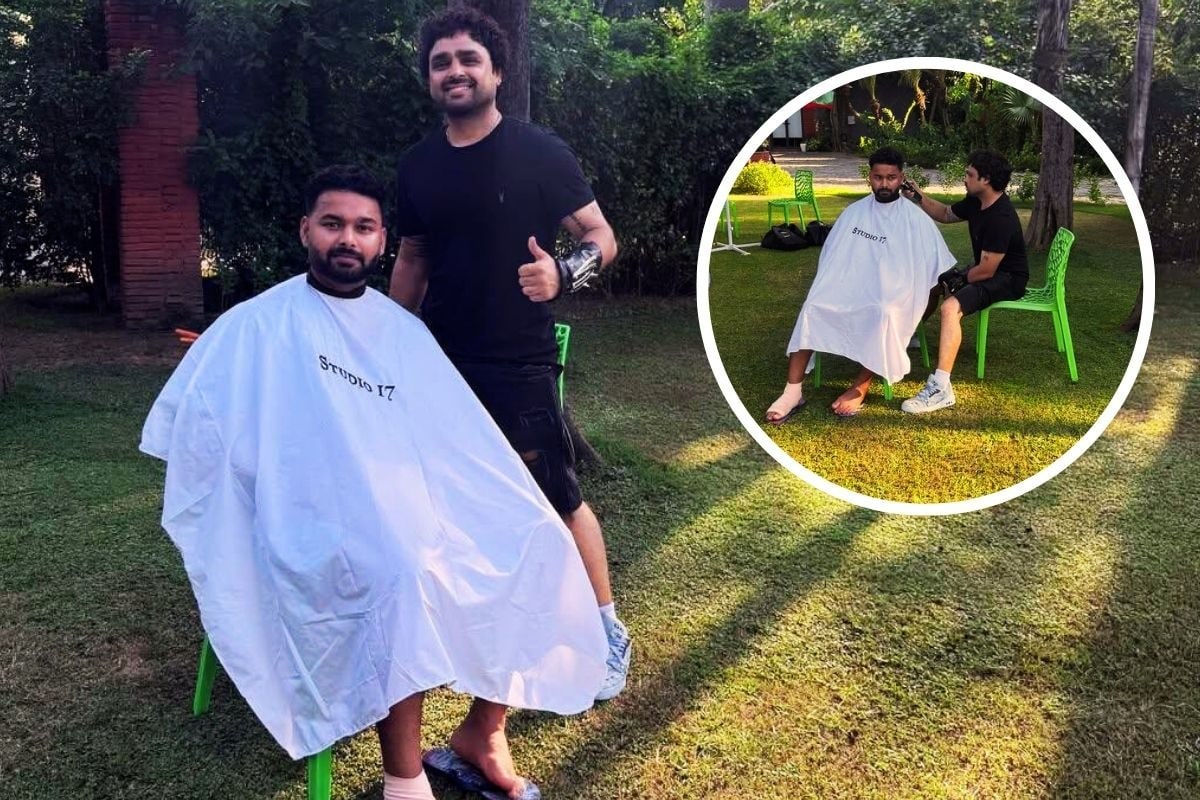 करोड़ों के मालिक ऋषभ पंत, पेड़ के नीचे बैठकर बाल कटाते देखे गए