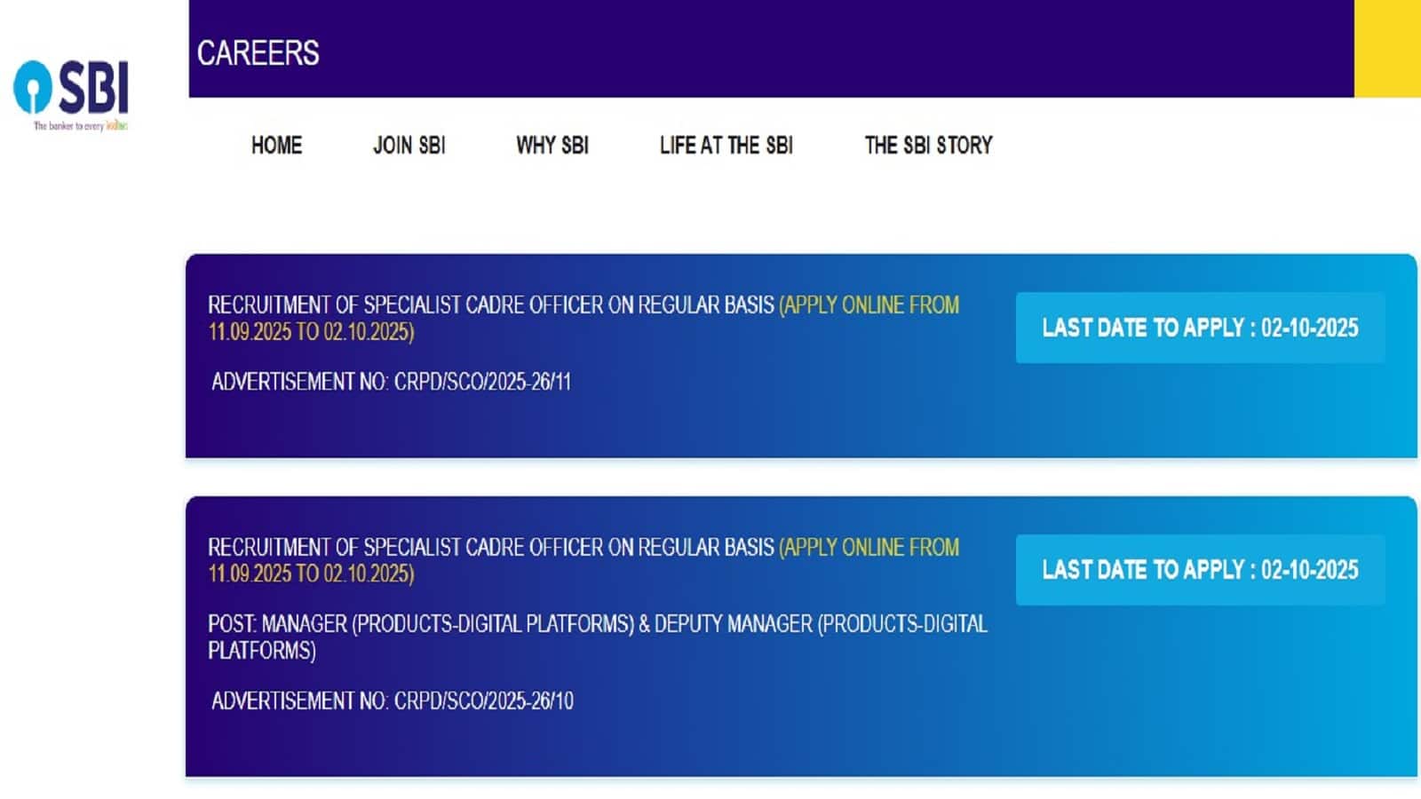 SBI Specialist Officer Recruitment: 122 पदों पर भर्ती के लिए आवेदन शुरू, एक लाख तक मिलेगी सैलरी