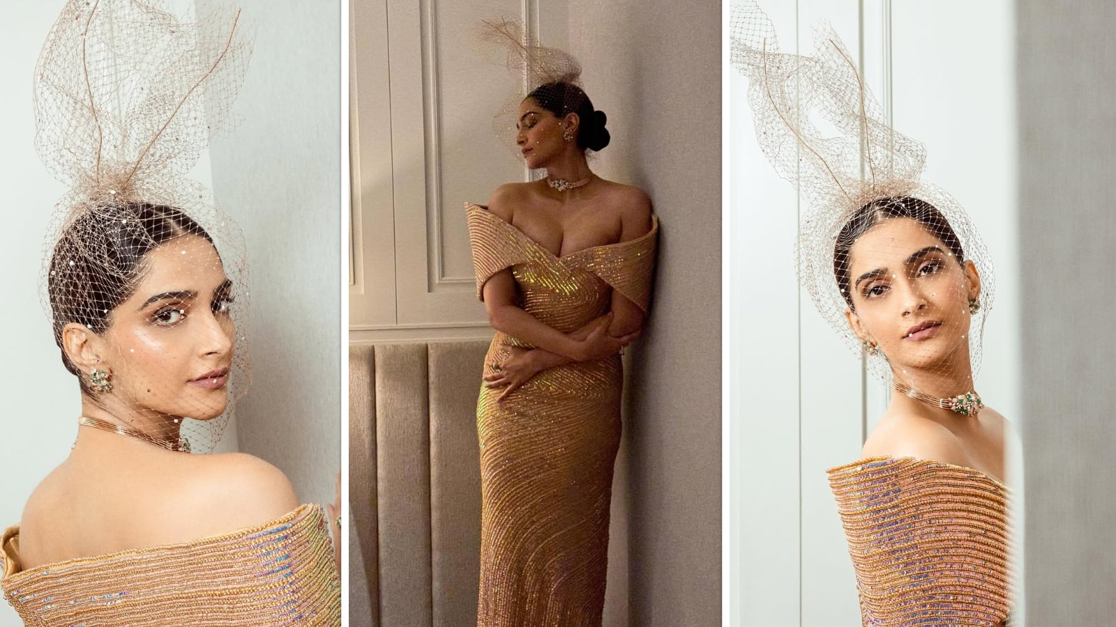 Sonam Kapoor: सोनम कपूर का लुक देख बावरे हुए फैंस, ऑफ शोल्डर डीपनेक गाउन पहन इतराईं एक्ट्रेस