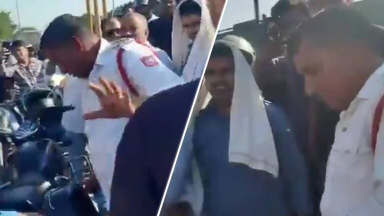 Delhi: बिना हेलमेट गाड़ी चलाने पर रोका तो लड़कों ने ट्रैफिक पुलिस की कर दी जमकर कुटाई, वजीराबाद फ्लाई ओवर पर मारपीट का Video Viral