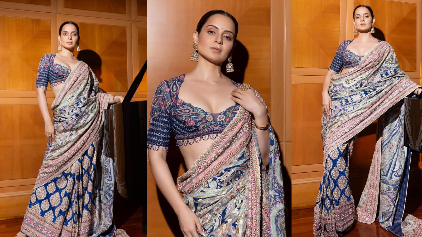 Kangana Ranaut: साड़ी पहन इतराईं कंगना रनौत, सादगी के मुरीद हुए फैंस