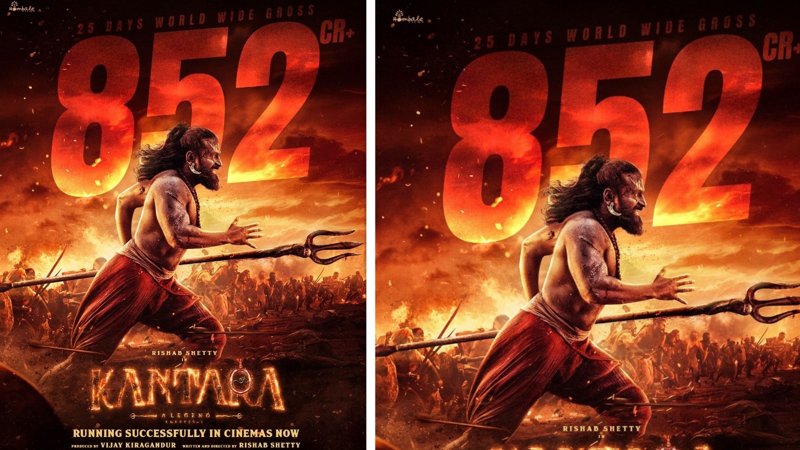 Kantara Chapter 1 collection: होम्बले फिल्म्स की कांतारा चैप्टर 1 ने वर्ल्डवाइड रचा इतिहास, 852 करोड़ का आंकड़ा किया पार