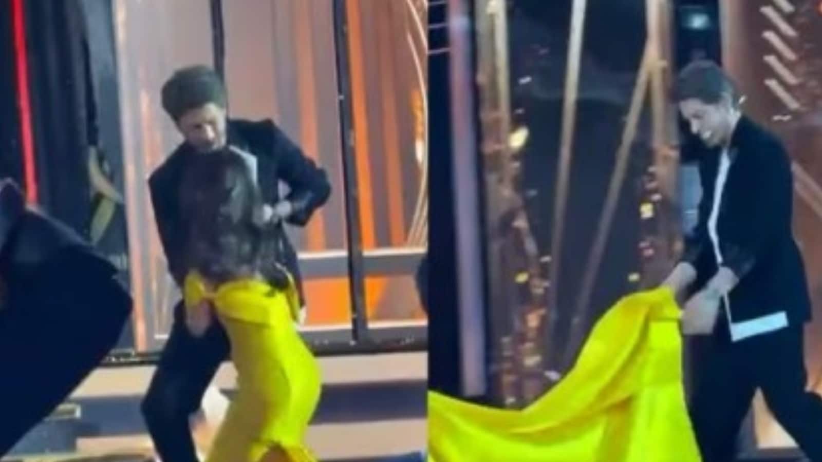 70th Filmfare Awards: शाहरुख खान ने नितांशी गोयल का पकड़ा हाथ, स्टेज पर उनकी गाउन उठाकर चलते हुए वायरल हुआ वीडियो