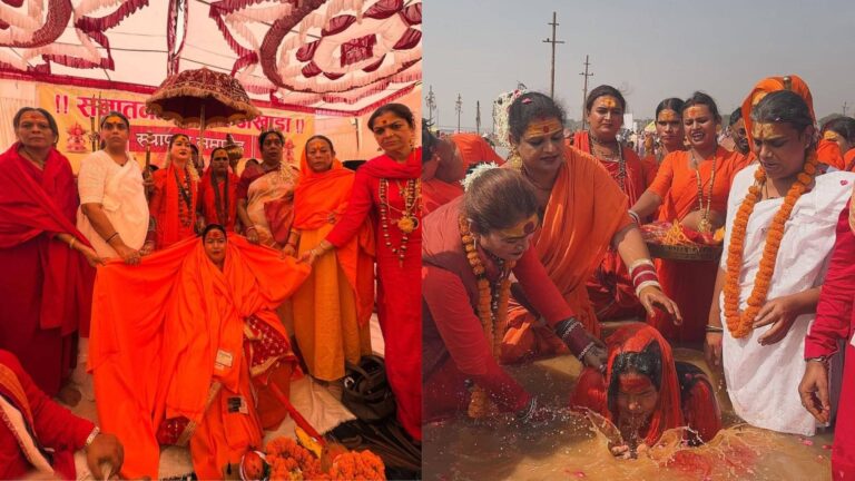 किन्नर अखाड़े में दो फाड़, ममता कुलकर्णी के बढ़ते कद से 'टीना मां' ने बनाया नया अखाड़ा; प्रयागराज में फूलों से हुआ पट्टाभिषेक