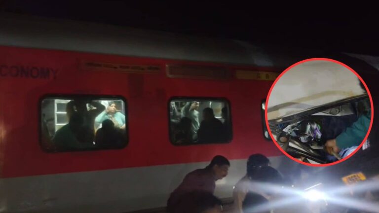 UP: एक ट्रैक से गुजर रही थी ट्रेन, दूसरे ट्रैक पर रेलिंग तोड़ते गिरा ट्रक... बाराबंकी में बाल-बाल बची गरीब रथ एक्सप्रेस में बैठे यात्रियों की जान