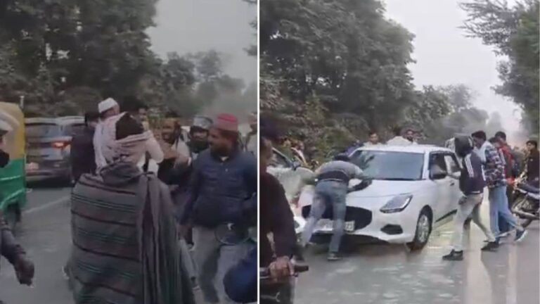 UP Crime: सहारनपुर में कार सवार युवकों की दबंगई, बाइक सवार की पहले की पिटाई फिर बोनट पर बैठाकर घसीटा, VIDEO