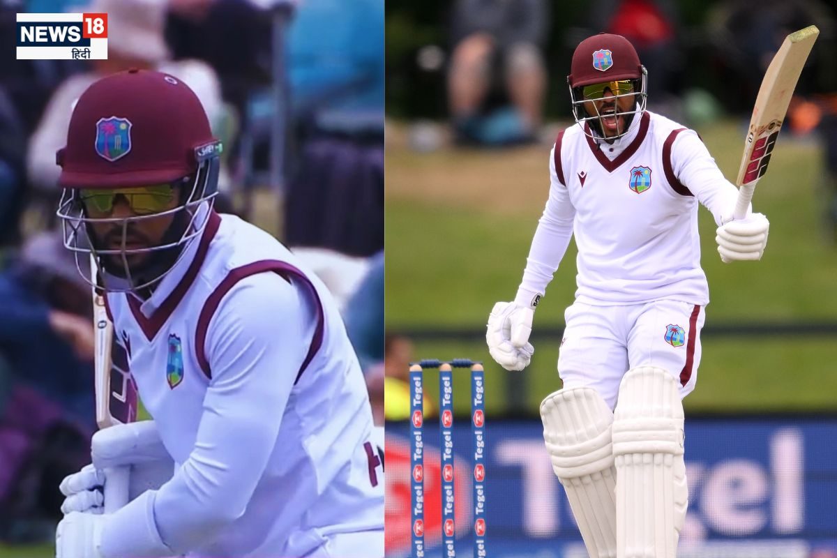 शाई होप ने सनग्लासेज लगाकर ठोकी फिफ्टी, जवाब में जैकब डफी के 5 विकेट