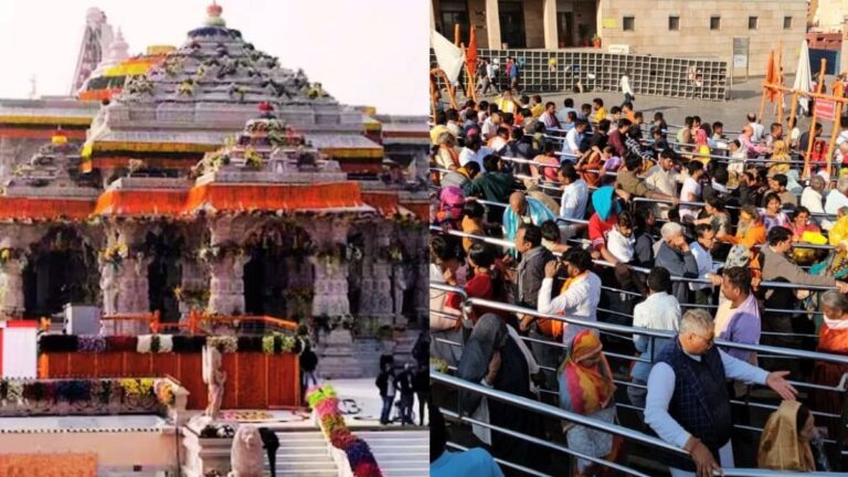 नए साल से पहले धार्मिक और पर्यटन स्थलों पर उमड़ा जनसैलाब, रामलला और बाबा विश्वनाथ दर्शन के लिए 2KM लंबी लाइनें और 3KM तक बैरिकेडिंग