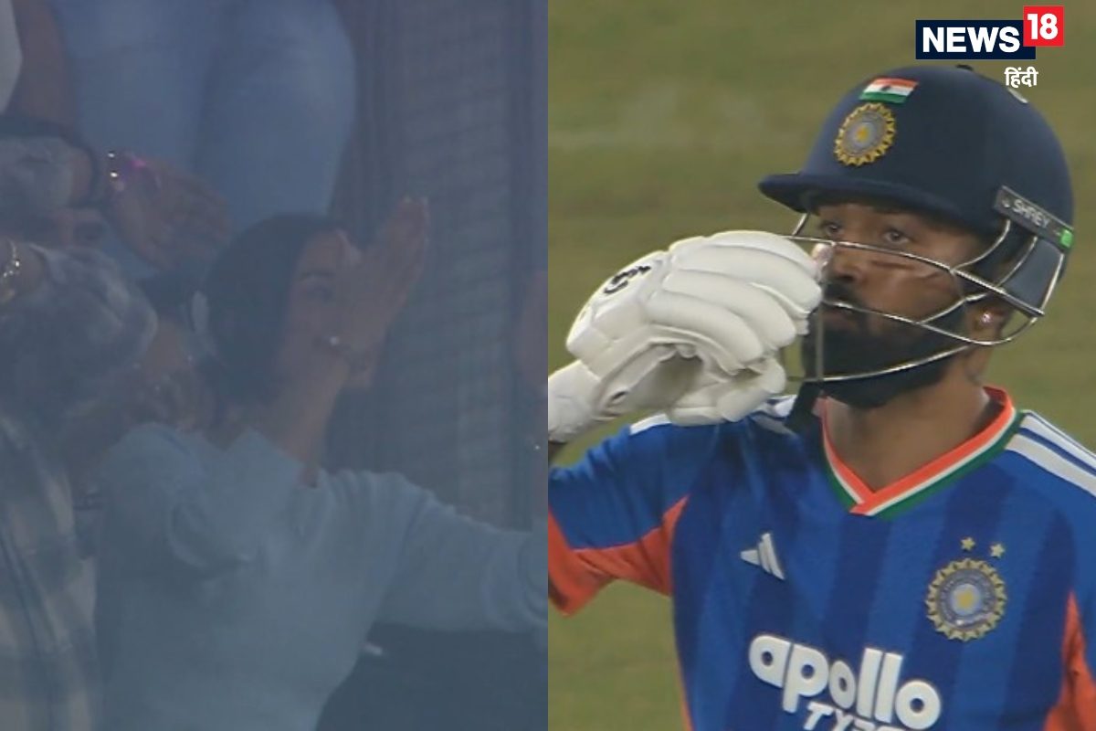 16 गेंद पर 50 रन... पंड्या ने गर्लफ्रेंड माहिका शर्मा को भेजा Flying Kiss