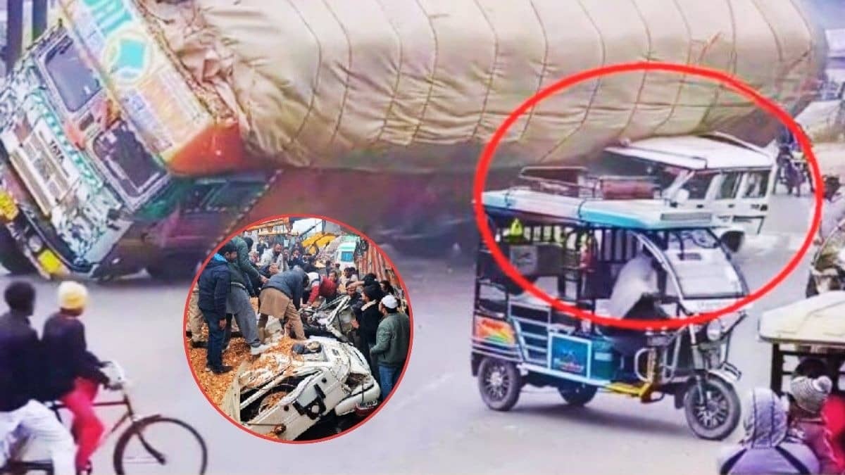 UP Accident Video: बोलेरो से टकराया ट्रक, फिर गाड़ी पर ऐसे पलटा कि देखने वाले के रोंगटे हो जाएंगे खड़े; काटकर निकालना पड़ा ड्राइवर का शव