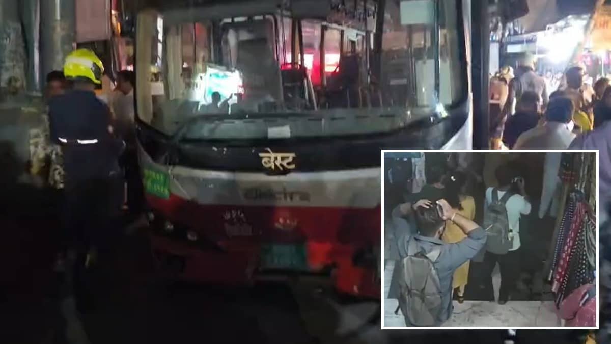 Mumbai Bus Accident: दुकान के बाहर शॉपिंग कर रहे थे लोग, 'मौत; बनकर आई BEST बस, भांडुप हादसे का रोंगटे खड़े कर देने वाला CCTV फुटेज
