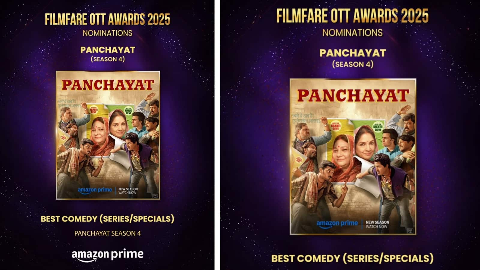 Filmfare OTT Awards 2025: पंचायत सीजन 4 समेत इस सीरीज ने फिल्मफेयर OTT अवॉर्ड्स में झटके 20 से ज्यादा नॉमिनेशन!