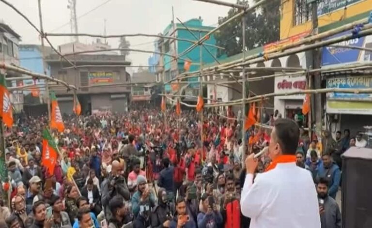 BJP कार्यकर्ता की गिरफ्तारी पर नंदीग्राम में मचा बवाल, सुवेंदु आधिकारी ने निकाला विरोध मार्च