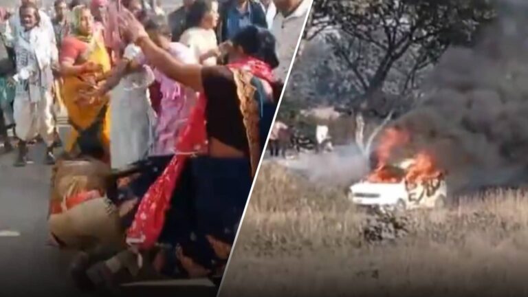 महिला पुलिसकर्मी को बीच सड़क लातों से पीटा, मार-मारकर कर दिया बेहोश, Chhattisgarh के रायगढ़ में कोयला खदान के विरोध में हिंसक प्रदर्शन- Video