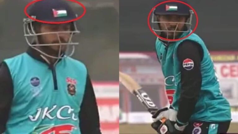 कश्मीरी क्रिकेटर के हेलमेट पर फिलिस्तीन का झंडा! विवाद के बाद J&K चैंपियंस लीग की पुलिस जांच शुरू
