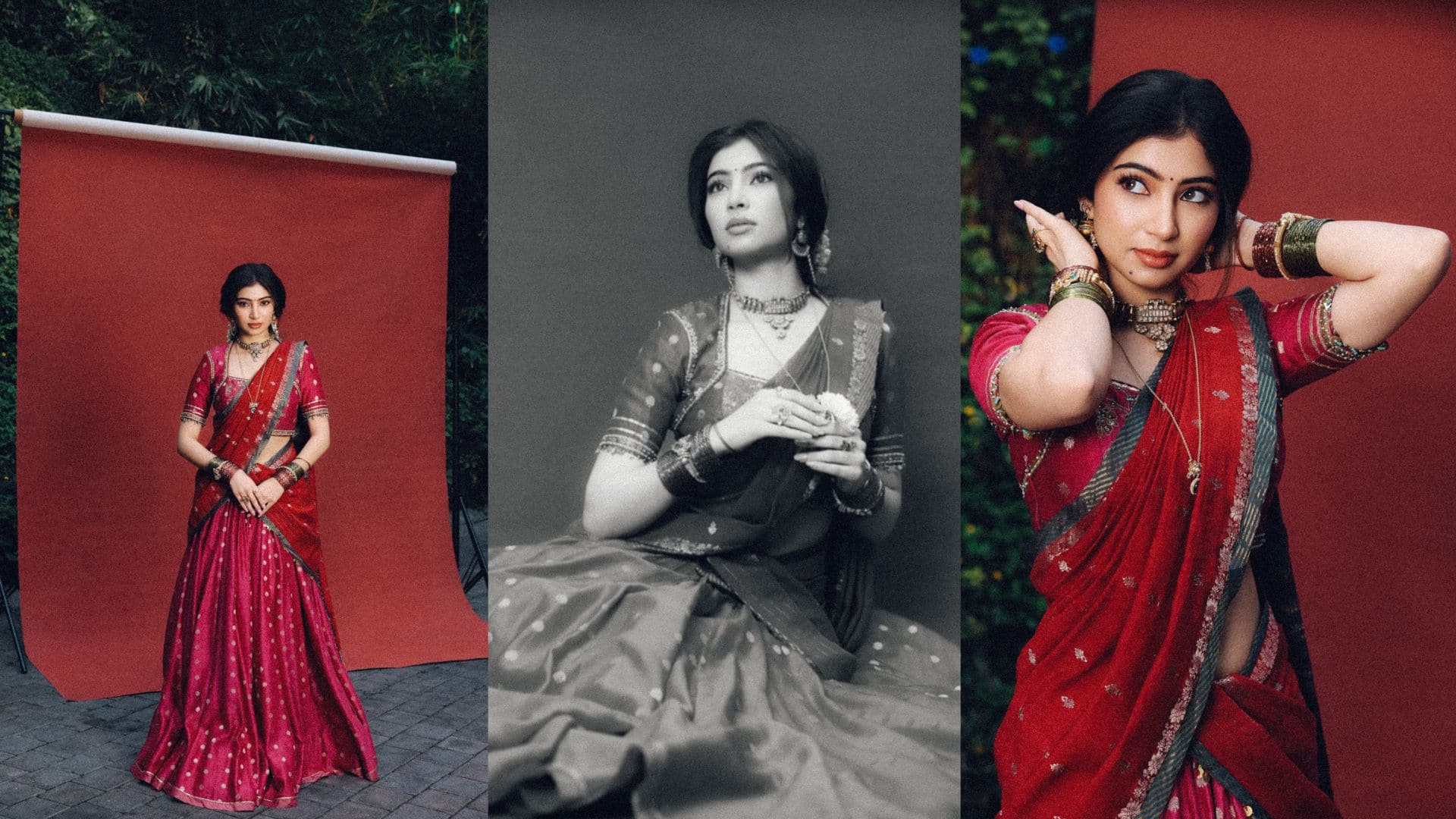 Sara Arjun: लाल साड़ी और माथे पर बिंदी, सारा अर्जुन की खूबसूरत तस्वीरों ने इंटरनेट पर मचाया धमाल