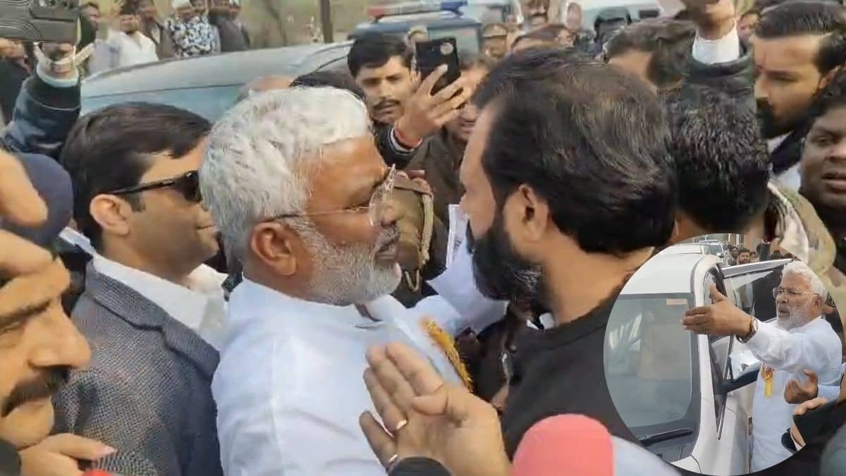 UP: महोबा में सड़क की बदलहाली पर बवाल, BJP विधायक बृजभूषण राजपूत ने रोका मंत्री स्वतंत्र देव सिंह का रास्ता; तीखी नोकझोंक, VIDEO