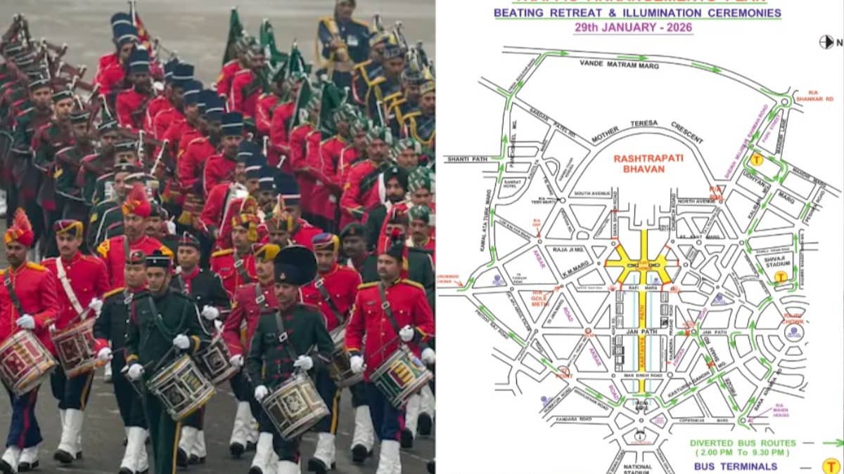 Delhi Traffic Alert: दिल्ली में बीटिंग रिट्रीट के चलते कई रास्ते बंद, शाम 6 बजे तक 2 मेट्रो स्टेशन बंद; बसों के भी बदले गए रूट; पढ़ें एडवाइजरी