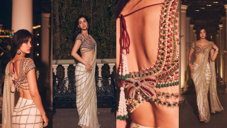 Disha Patani: दिशा पाटनी ने सफेद साड़ी में बिखेरा जलवा, मोतियों और रंगीन स्टोन्स से सजे ब्लाउज ने जीत लिया सबका दिल