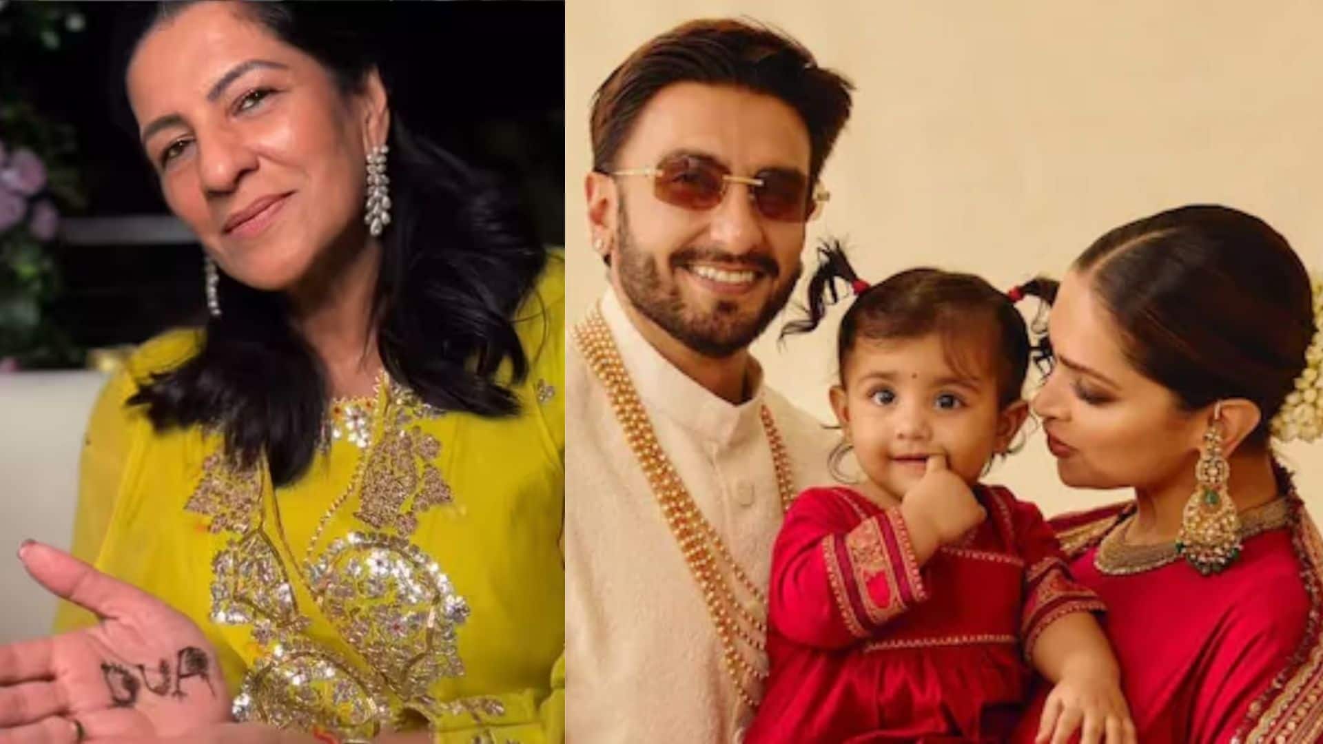 पोती 'दुआ' का नाम हाथों पर फ्लॉन्ट करती दिखीं रणवीर सिंह की मां, वायरल फोटो ने जीता फैंस का दिल