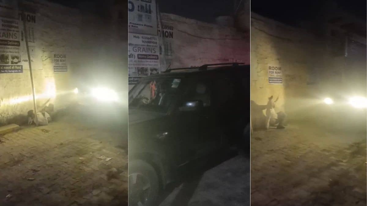 VIRAL VIDEO: गुरुग्राम में स्कॉर्पियो सवार की सरेआम गुंडागर्दी, शख्स को कार से मारी टक्कर; गिरते ही गाड़ी चढ़ाकर फरार, लोग बनाते रहे वीडियो