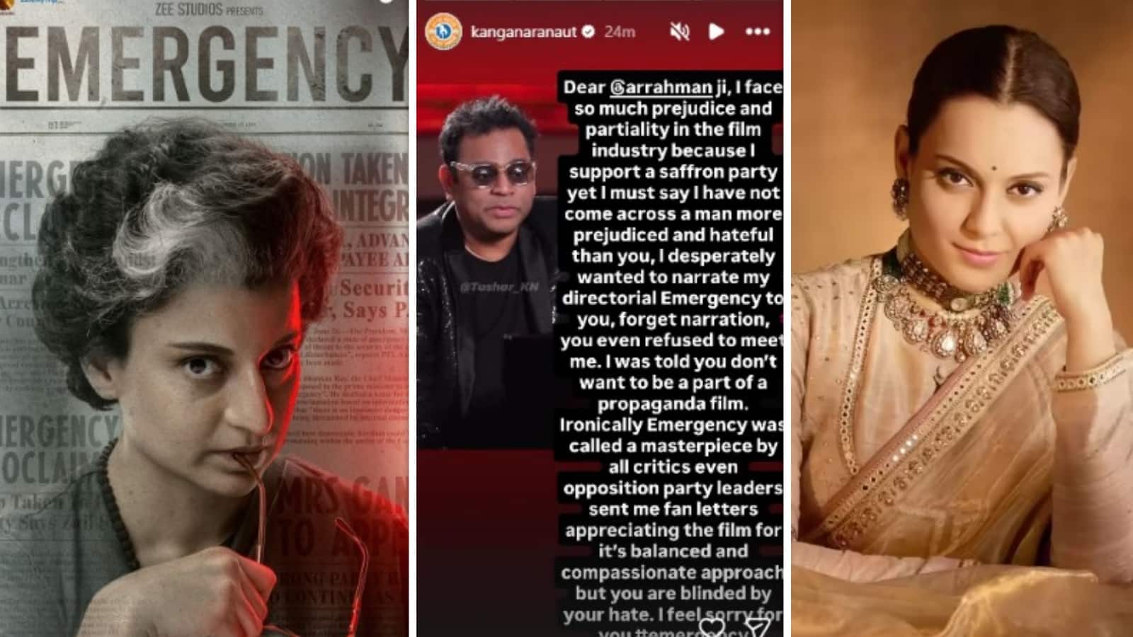 Kangana Ranaut: एआर रहमान पर कंगना रनौत ने कसा तंज, बोलीं- 'इमरजेंसी' के लिए मुझसे मिलने कर दिया था मना
