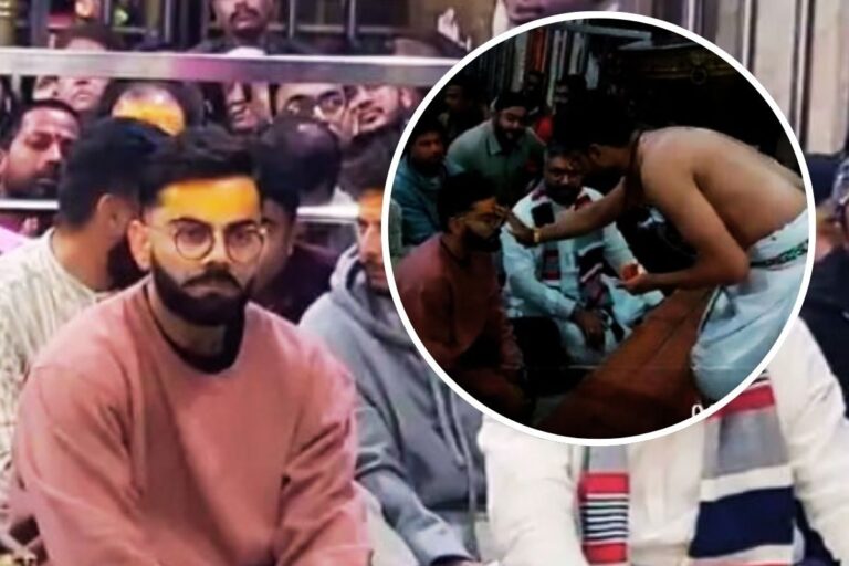 माथे पर चंदन का लेप, चेहरे पर याचना, सुबह 4 बजे उठकर महाकाल की भस्म आरती में शामिल हुए विराट कोहली