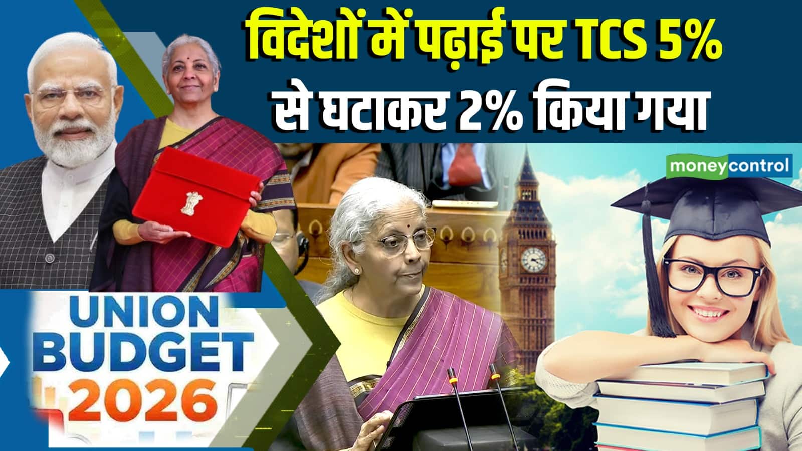 विदेशों में पढ़ाई पर TCS 5% से घटकर 2% किया गया।
