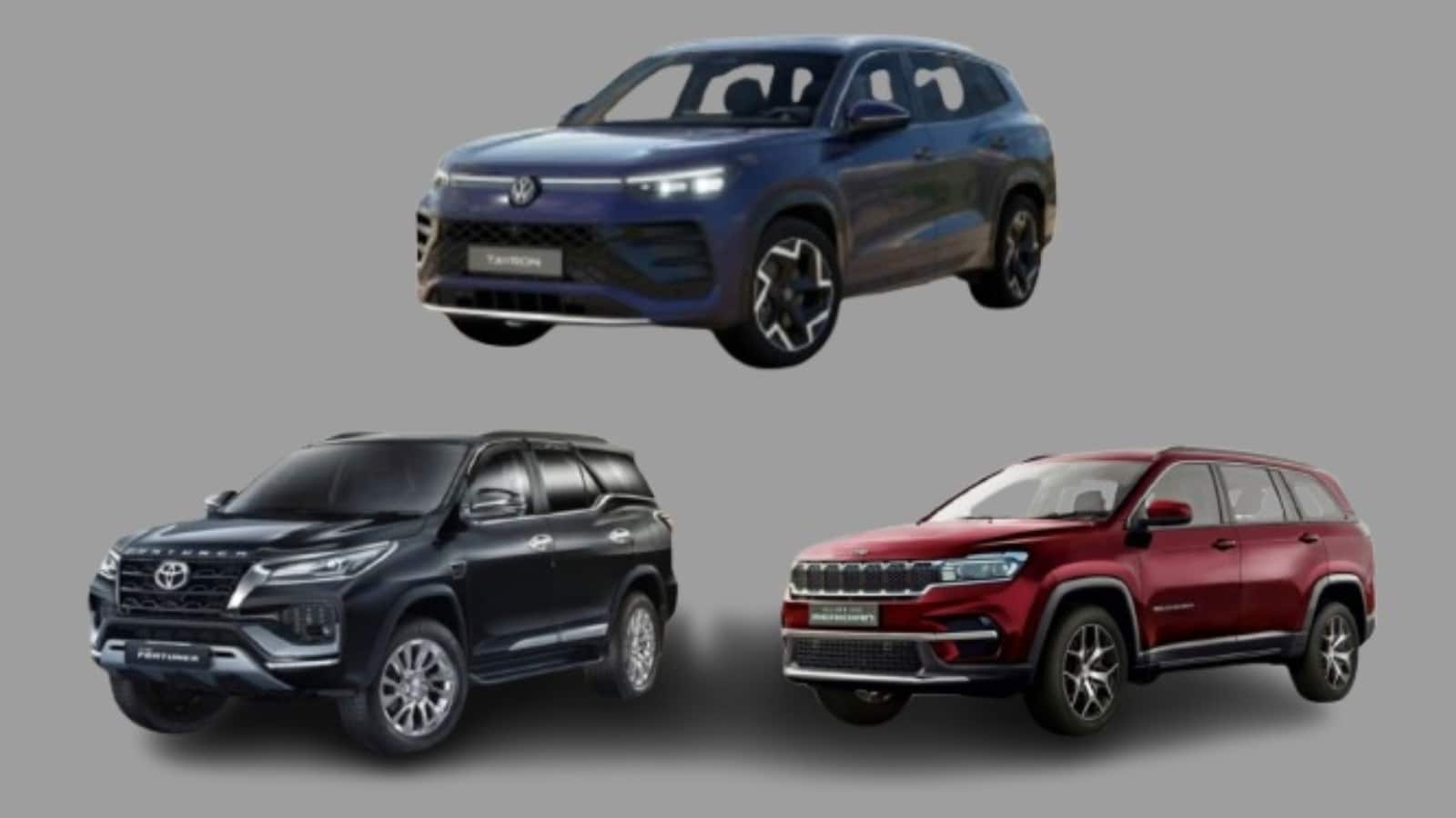 Volkswagen Tayron R-Line Vs Toyota Fortuner Vs Jeep Meridian: स्पेसिफिकेशन और कीमत में कौन है बेस्ट?