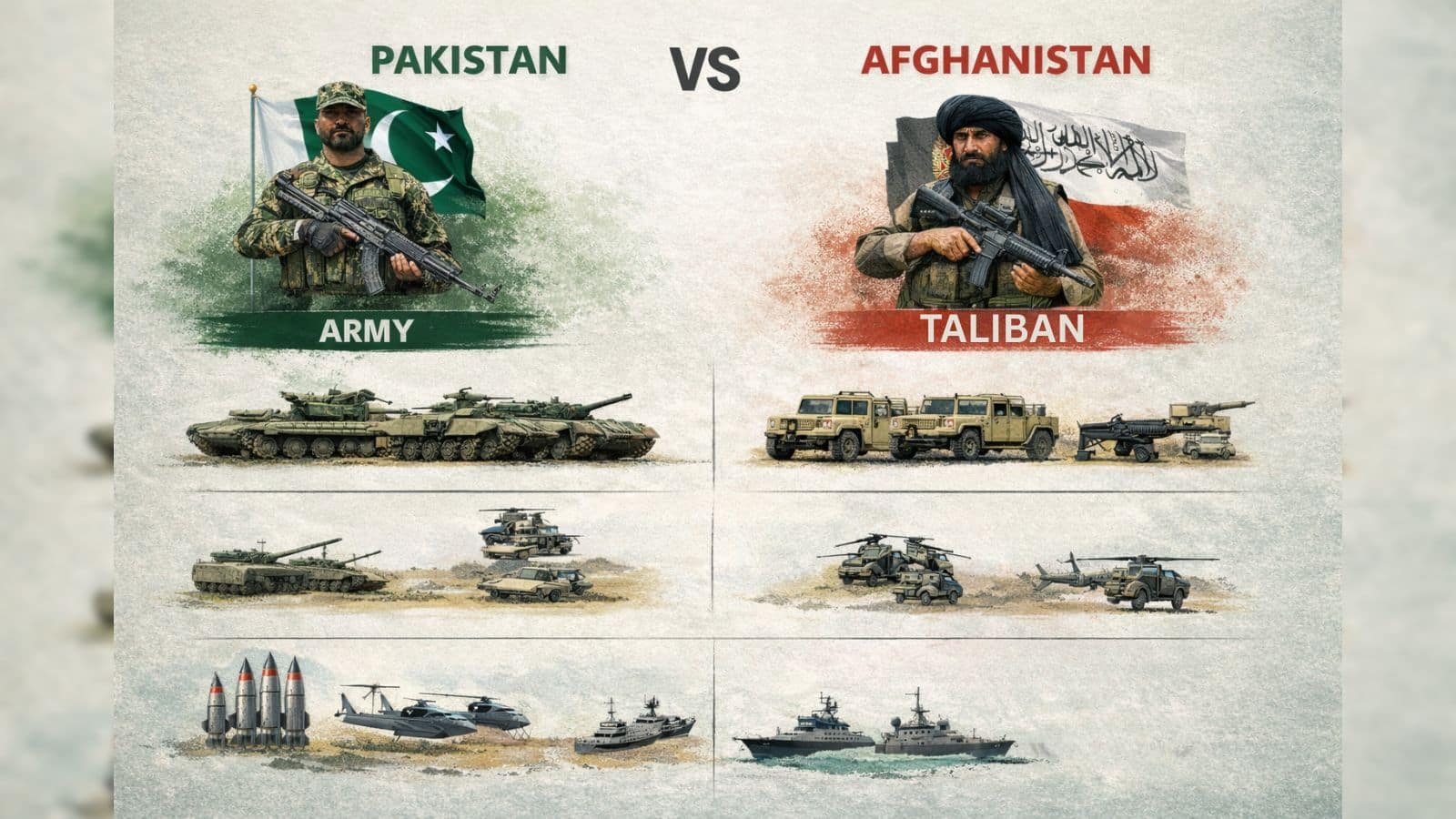 पाकिस्तान vs अफगानिस्तान: कौन पड़ेगा किस पर भारी, किसके पास हथियारों का कितना जखीरा? तालिबान और मुनीर की सेना का पूर लेखाजोखा