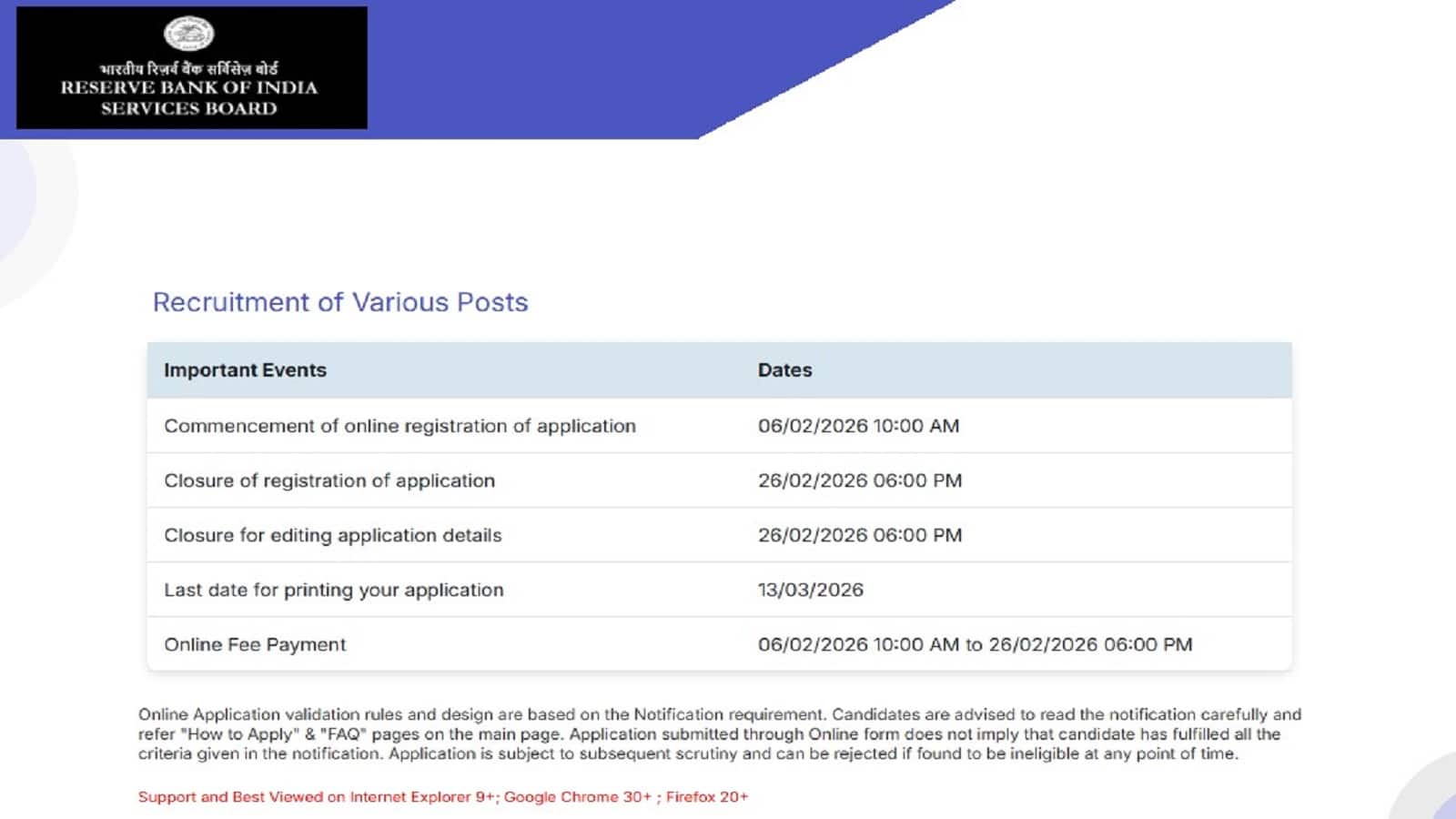 RBI Grade A and B recruitment 2026: आरबीआई में ग्रेड A और B के 21 पदों के लिए आवेदन शुरू, 26 फरवरी शाम 6 बजे तक करें अप्लाई